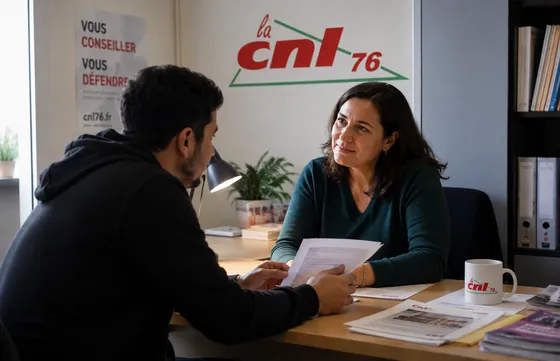Permanencier de la CNL 76 analysant un dossier de locataire